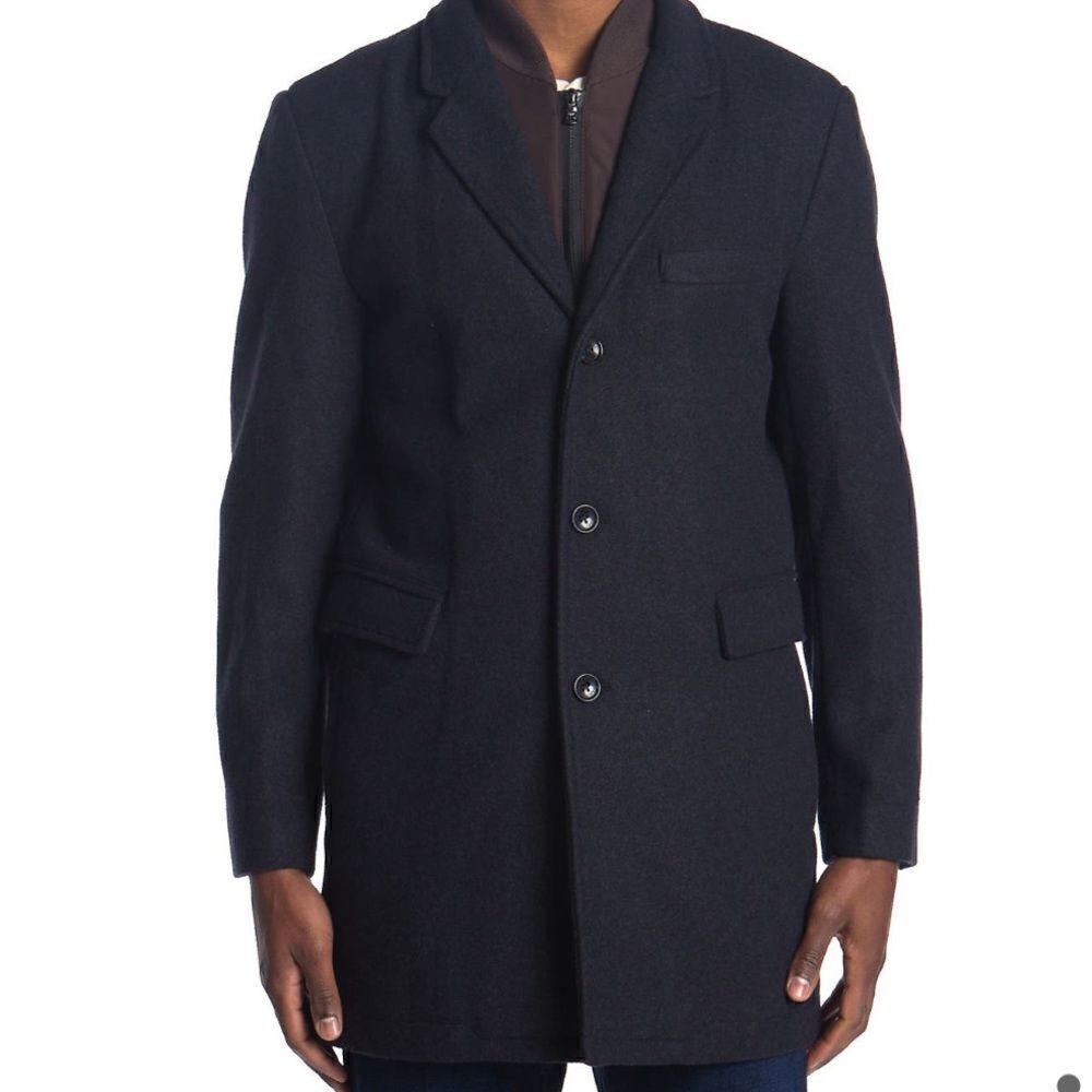 Michael  Kors Ghent Felted Slim Fit Dickey Coat